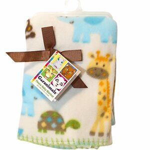Garanimals Fleece Monkey Giraffe Turtle Security Lovey Blanket 30" X 40" NEW